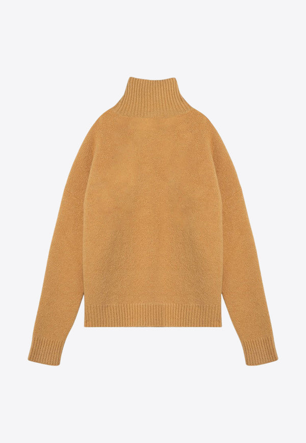 AMI PARIS Ami De Coeur Intarsia Knit Turtleneck Sweater Yellow UKS425UKN0032/P_AMI-724