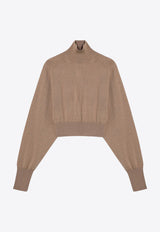 Sportmax Ululato Turtleneck Cropped Wool Sweater Caramel ULULATOWO/P_SPORM-001