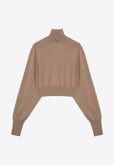 Sportmax Ululato Turtleneck Cropped Wool Sweater Caramel ULULATOWO/P_SPORM-001