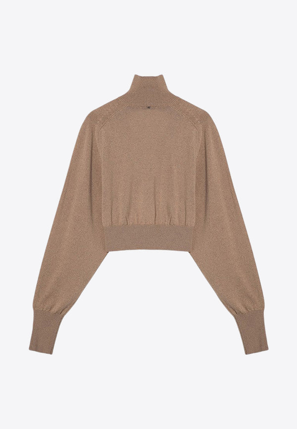 Sportmax Ululato Turtleneck Cropped Wool Sweater Caramel ULULATOWO/P_SPORM-001