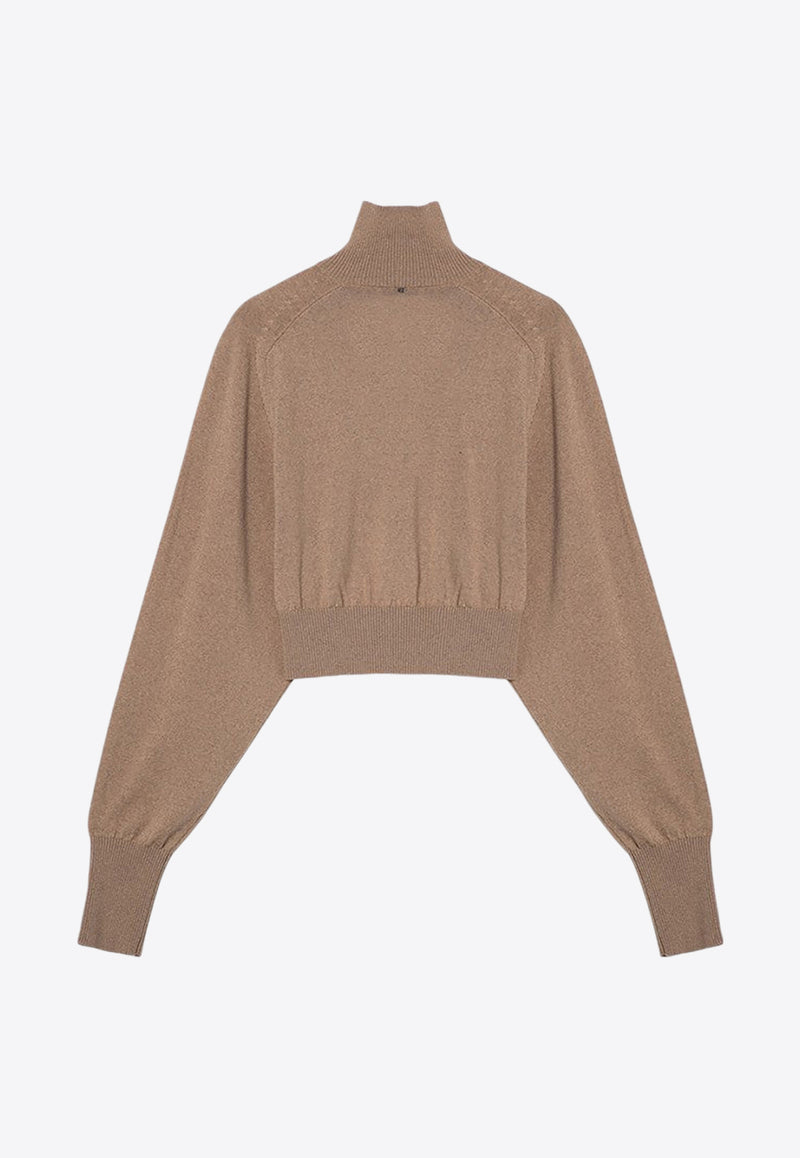 Sportmax Ululato Turtleneck Cropped Wool Sweater Caramel ULULATOWO/P_SPORM-001