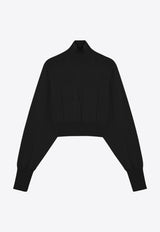 Sportmax Ululato Turtleneck Cropped Wool Sweater Black ULULATOWO/P_SPORM-005