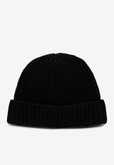 Prada Triangle Logo Knitted Beanie Black UMD4461WTO/P_PRADA-F0002