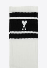 AMI PARIS Ami De Coeur Ribbed Socks White USC001AW0015/O_AMI-001