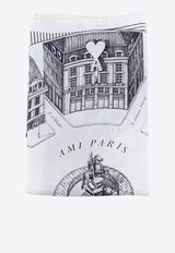 AMI PARIS Place Des Victoires Scarf in Silk USF103.AW0044WHITE MULTI