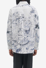 Dom Rebel Utopia Printed Long-Sleeved Shirt White UTOPIALONGSLEEVE SHIRTWHITE MULTI