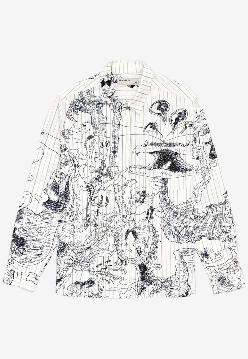 Dom Rebel Utopia Printed Long-Sleeved Shirt White UTOPIALONGSLEEVE SHIRTWHITE MULTI