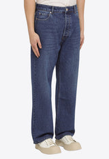 AMI PARIS Logo Patch Straight-Leg Jeans Blue UTR440DE0025/O_AMI-480