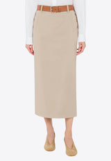 Moschino Wool Belted Skirt Beige V0104 0517 0020