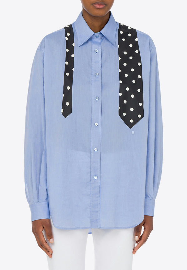 Moschino Tie Print Poplin Shirt Blue V0203 0534 1266