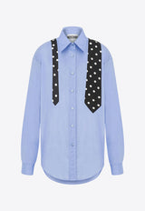 Moschino Tie Print Poplin Shirt Blue V0203 0534 1266