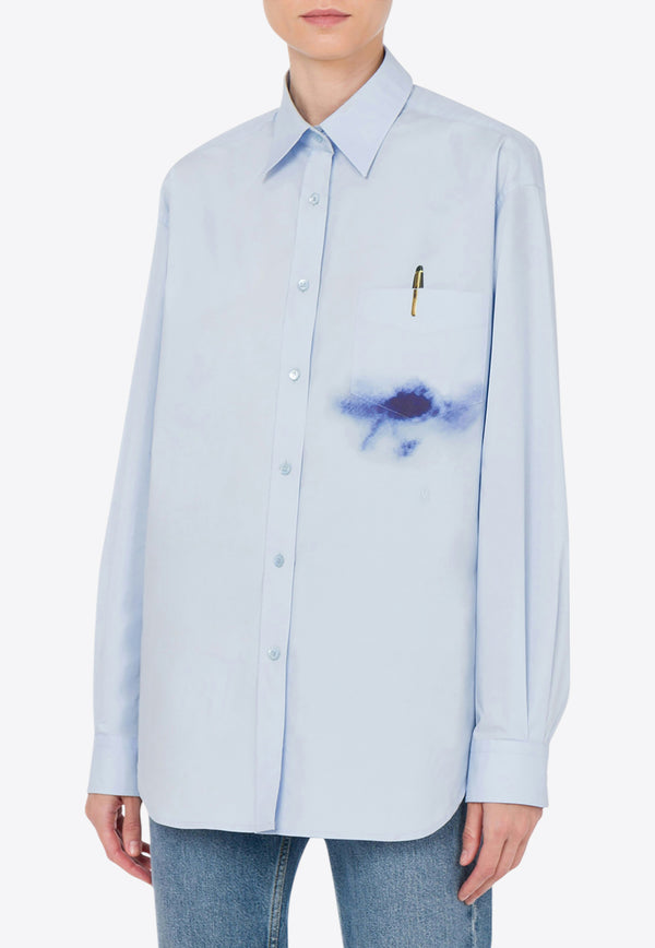 Moschino Office Life Oversized Poplin Shirt Light Blue V0204 0531 4293