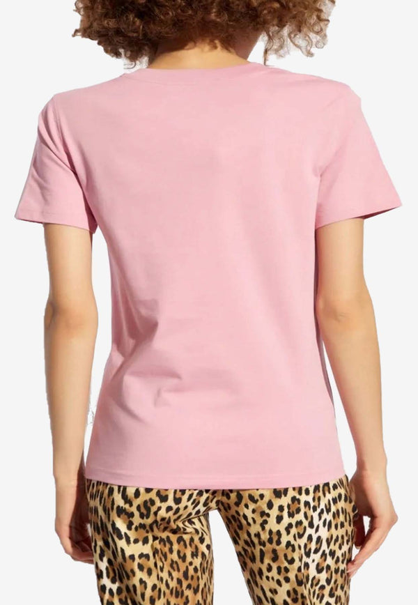 Moschino Teddy Bear Logo Short-Sleeved T-shirt V070555411181 1181 Pink