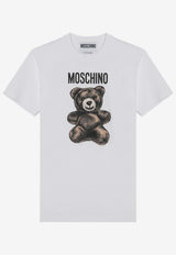 Moschino Teddy Bear Print Crewneck T-shirt V07090541/Q_MOSCH-1001