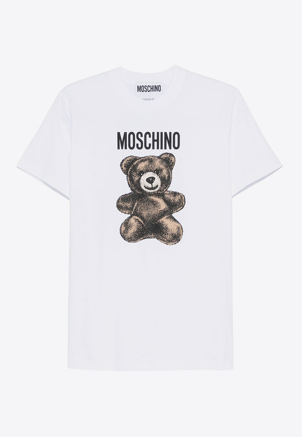 Moschino Teddy Bear Print Jersey T-shirt White V0709 0541 1001