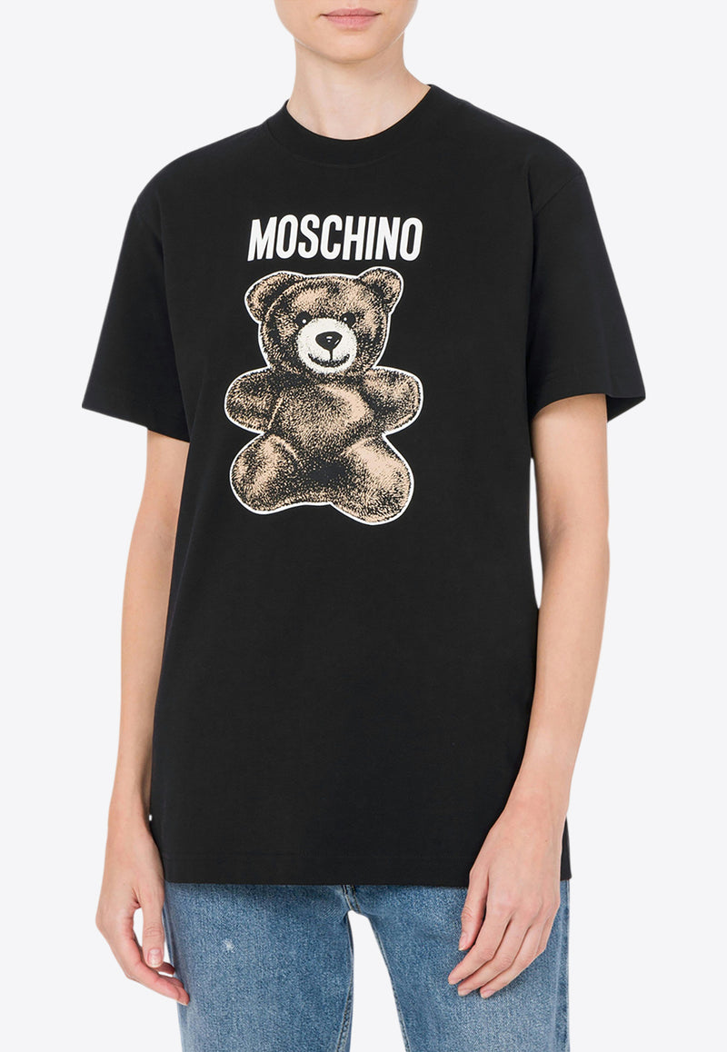 Moschino Teddy Bear Print Jersey T-shirt Black V0709 0541 1555