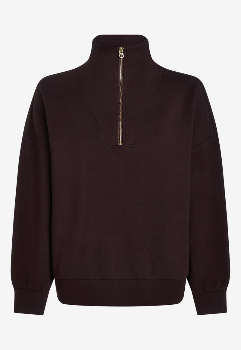 Varley Hawley Oversized Half-Zip Sweatshirt Dark Brown VAR01461DARK BROWN