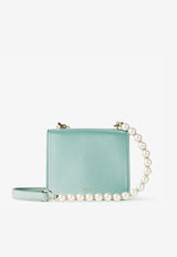 Jimmy Choo XS Avenue Quad Shoulder Bag in Satin VARNNESHULDER/XSRAO SMOKE GREEN/LIGHT GOLD