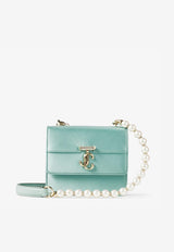 Jimmy Choo XS Avenue Quad Shoulder Bag in Satin VARNNESHULDER/XSRAO SMOKE GREEN/LIGHT GOLD