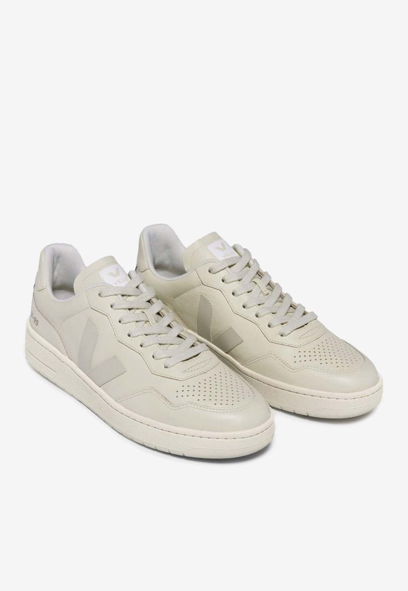 Veja V-90 Leather Low-Top Sneakers Beige VD2003381A/BEIBEIGE