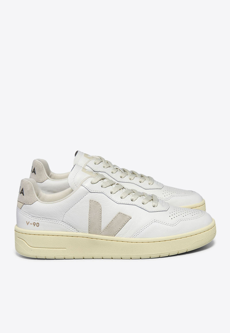 Veja V-90 Leather Low-Top Sneakers White VD2003655WHITE