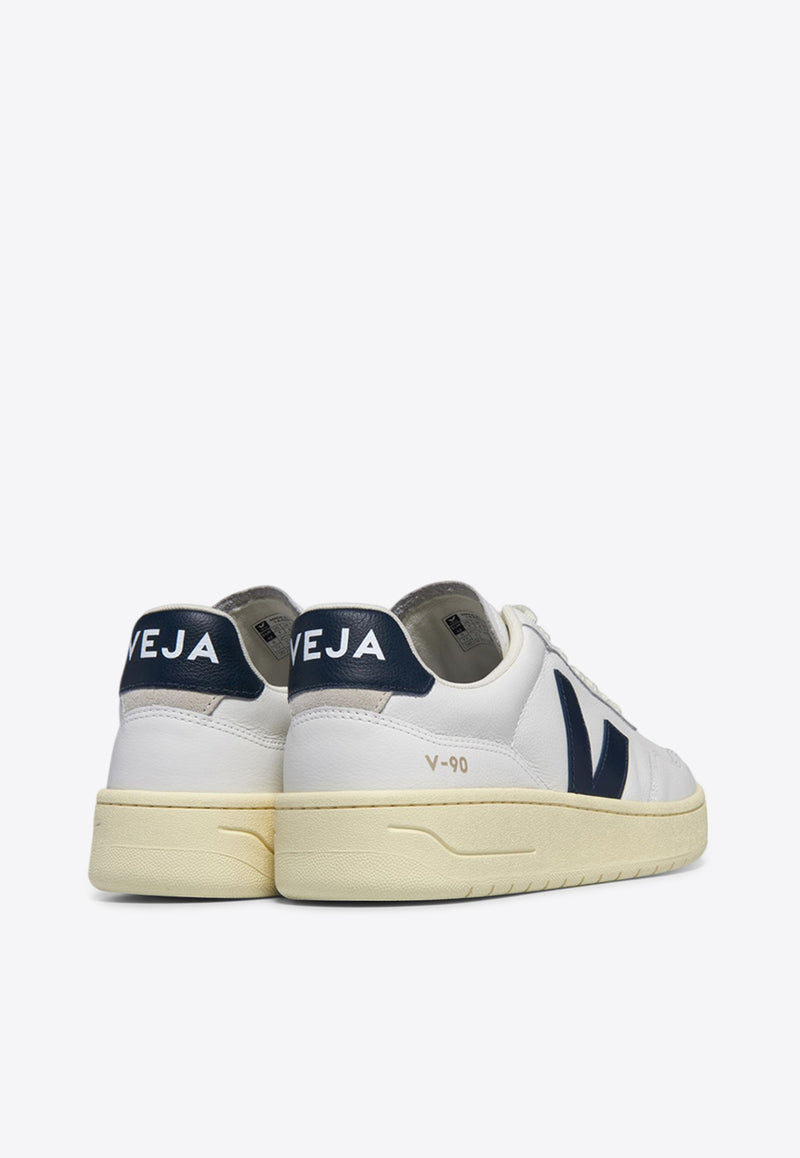 Veja V-90 Leather Low-Top Sneakers White VD2003656WHITE MULTI