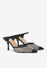 Malone Souliers Vega 70 Crystal Mesh Mules VEGA 70-1 BLACK/BLACK