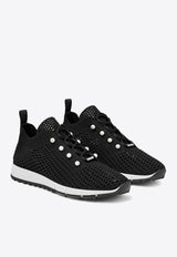 Jimmy Choo Veles Crochet Knit Low-Top Sneakers VELES PBT X BLACK MIX