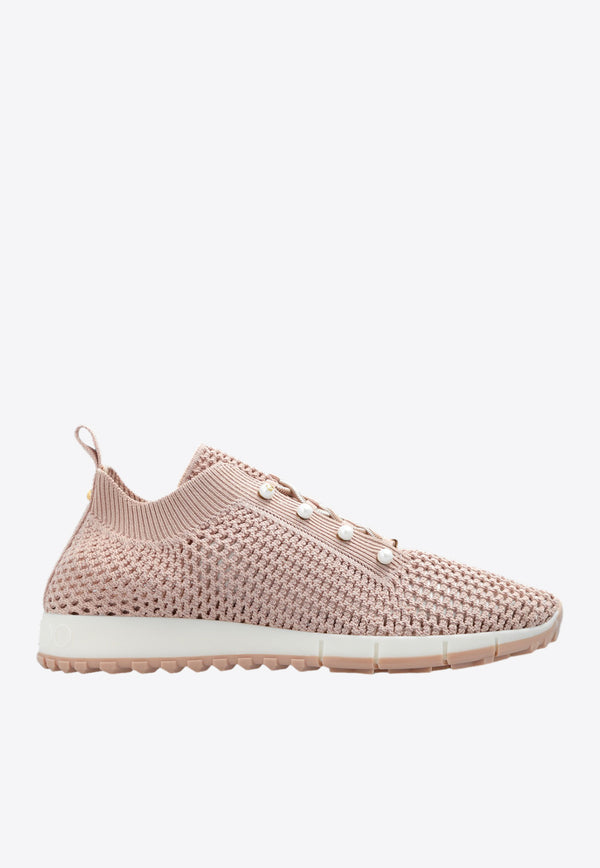 Jimmy Choo Veles Crochet Knit Low-Top Sneakers VELES PBT X MACARON MIX