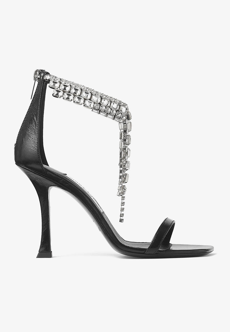 Jimmy Choo Verity 100 Crystal-Embellished Sandals VERITY SANDAL100 BYK BLACK