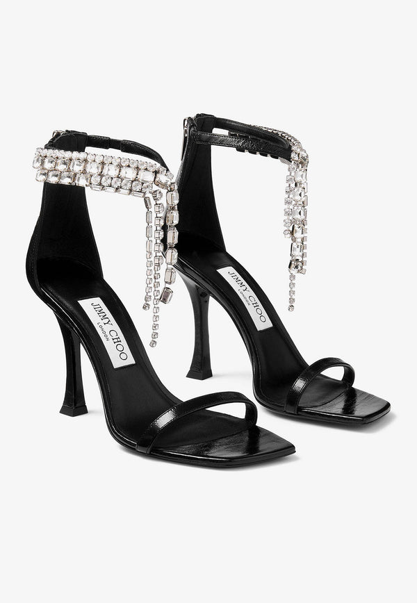 Jimmy Choo Verity 100 Crystal-Embellished Sandals VERITY SANDAL100 BYK BLACK