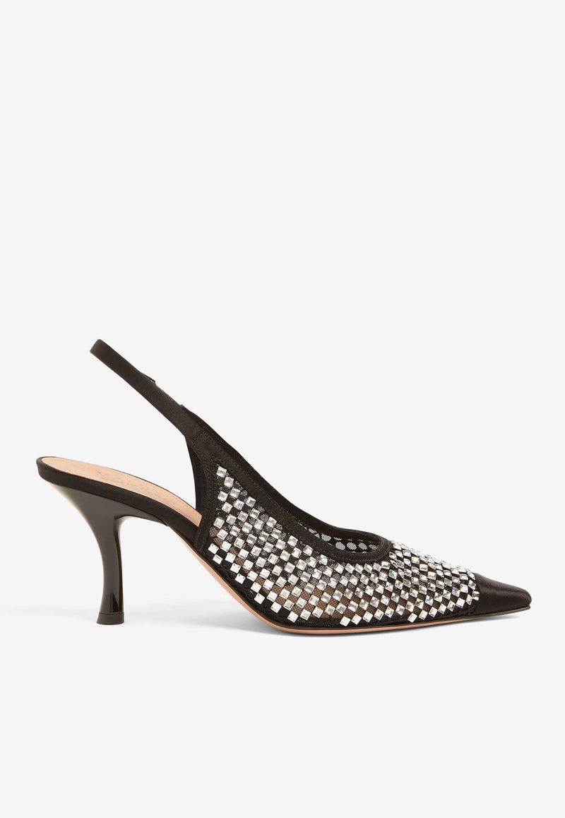 Malone Souliers Vesper 70 Crystal-Embellished Pumps VESPER 70-1 BLACK/BLACK