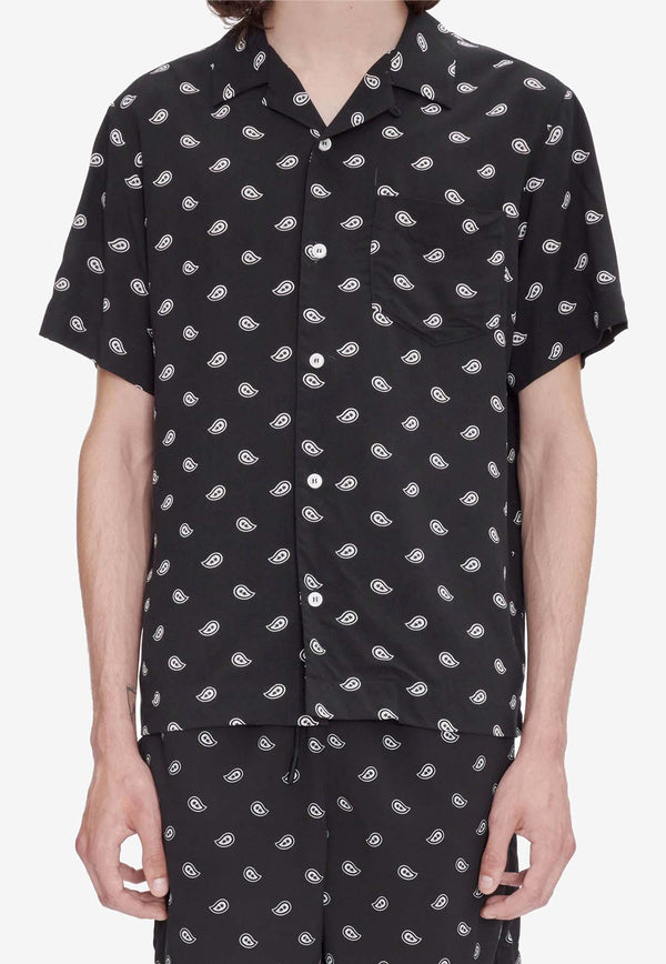 A.P.C. Lloyd Bandana-Print Bowling Shirt Black VIAKP-H12495BLACK