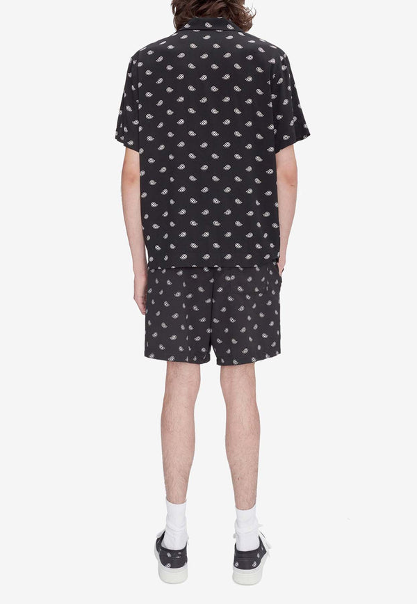 A.P.C. Lloyd Bandana-Print Bowling Shirt Black VIAKP-H12495BLACK