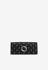 Malone Souliers Vivien Satin Embellished Clutch Bag Black VIVIEN48BLACK