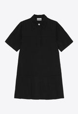 GANNI Twill Mini Shirt Dress Black W0083BLACK