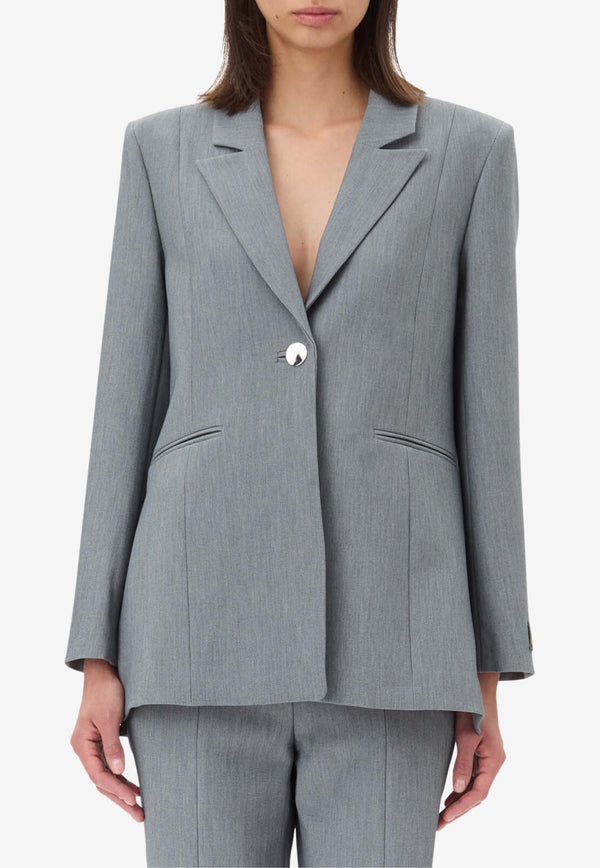 GANNI Future Single-Breasted Blazer Gray W0109GREY