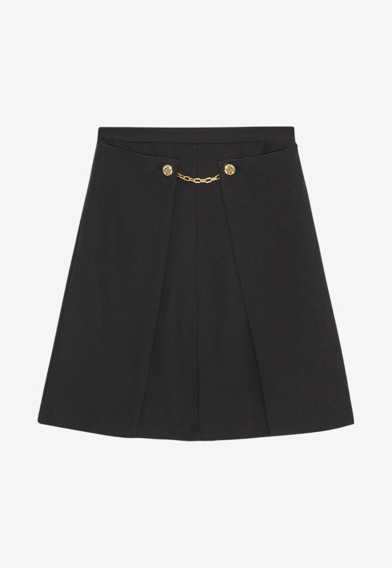 GANNI Light Twill Tailored Skirt Black W0184BLACK