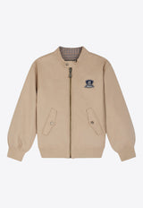 Bonpoint Boys Tadeo Logo Patch Zip-Up Jacket Beige W04BOUW00008-BNY/P_BONPO-061