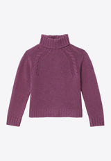 Bonpoint Girls Gesperance Cashmere High-Neck Sweater Purple W04GJUK00011-AWS/P_BONPO-057A