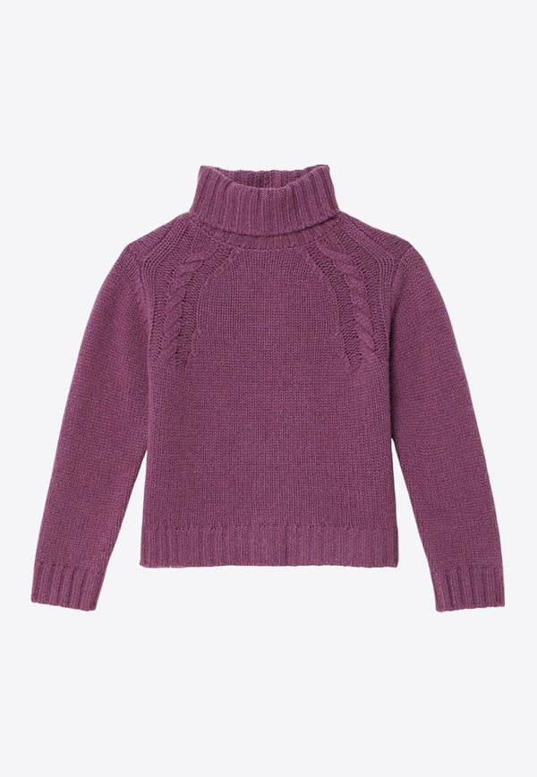 Bonpoint Girls Gesperance Cashmere High-Neck Sweater Purple W04GJUK00011-BWS/P_BONPO-057A