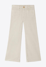 Bonpoint Girls Junon Corduroy Pants White W04GPAW00009-ACO/P_BONPO-006