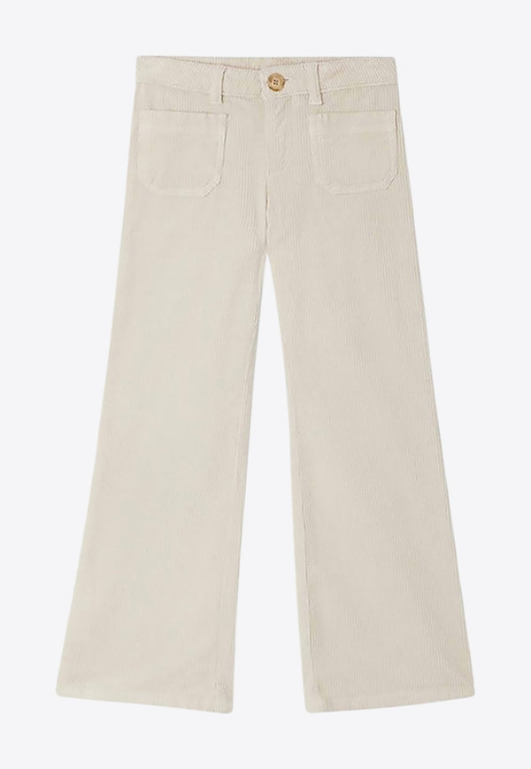 Bonpoint Girls Junon Corduroy Pants White W04GPAW00009-ACO/P_BONPO-006