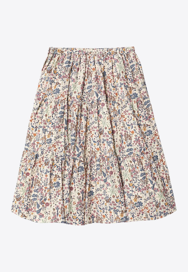 Bonpoint Girls Floral Print Skirt Multicolor W04GSKW00035-ACO/P_BONPO-582