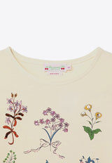 Bonpoint Girls Floral Print Long-Sleeved T-shirt White W04GTSK00018-ACO/P_BONPO-108