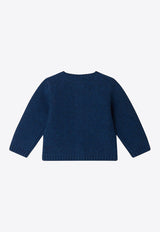 Bonpoint Baby Girls Taha Cable Knit Cardigan Blue W04XCAK00004-AWO/P_BONPO-016B