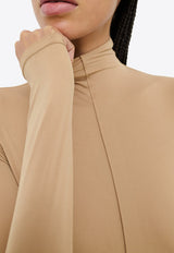 Wardrobe.NYC Turtleneck Long-Sleeved Bodysuit Beige W1086R18JEBEIGE