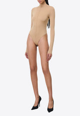 Wardrobe.NYC Turtleneck Long-Sleeved Bodysuit Beige W1086R18JEBEIGE