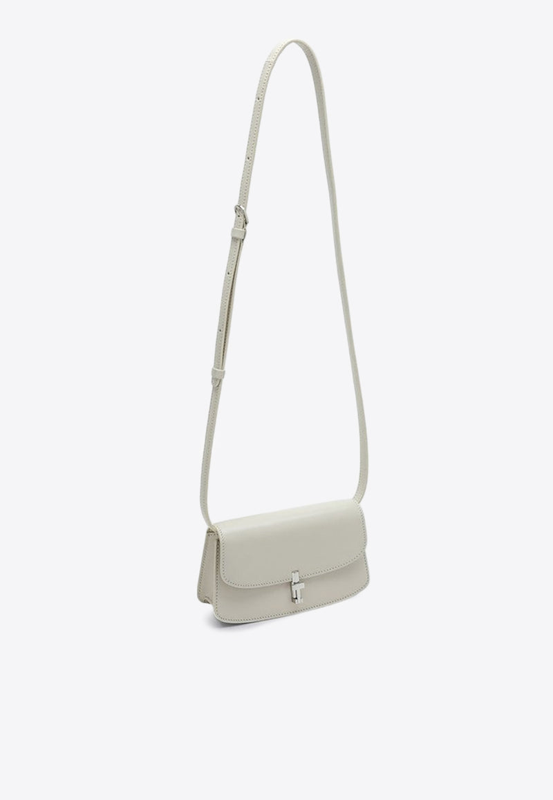 The Row Small Sofia E/W Leather Crossbody Bag Ivory W1569L39/O_THERO-IVPLD