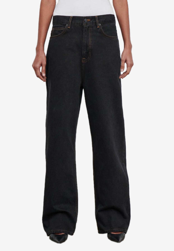 Wardrobe.NYC Wide-Leg Low-Rise Jeans Black W2048PCBLACK